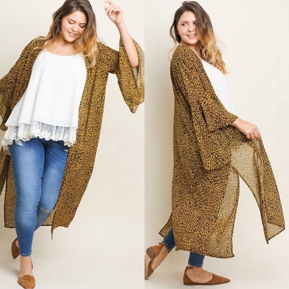Walk On The Wild Side Leopard Kimono Duster - Picture 8 of 8